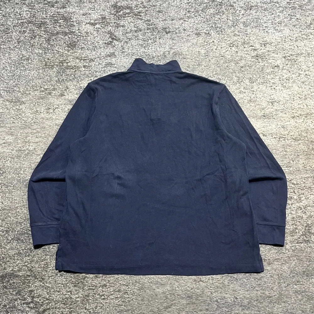 Polo‎ Ralph Lauren 1/4 Zip Sweater Long Sleeve Mens XL  Navy Blue Small Pon